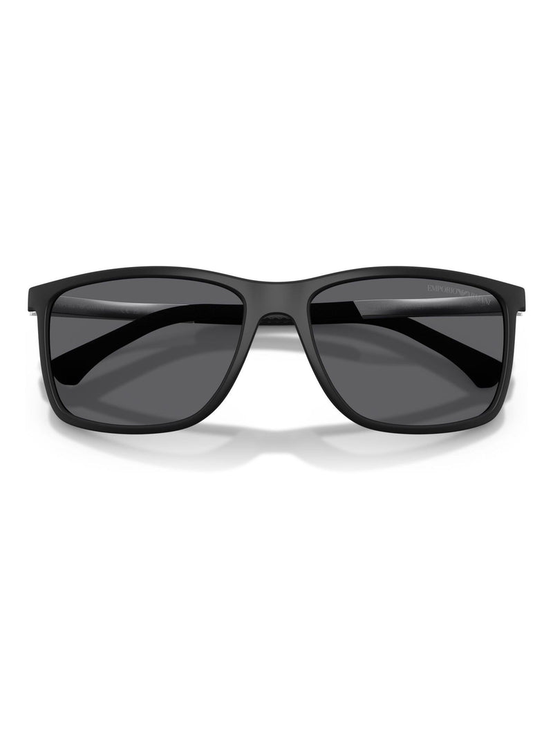 Emporio Armani black rectangle sunglasses with yellow lenses (British brand)