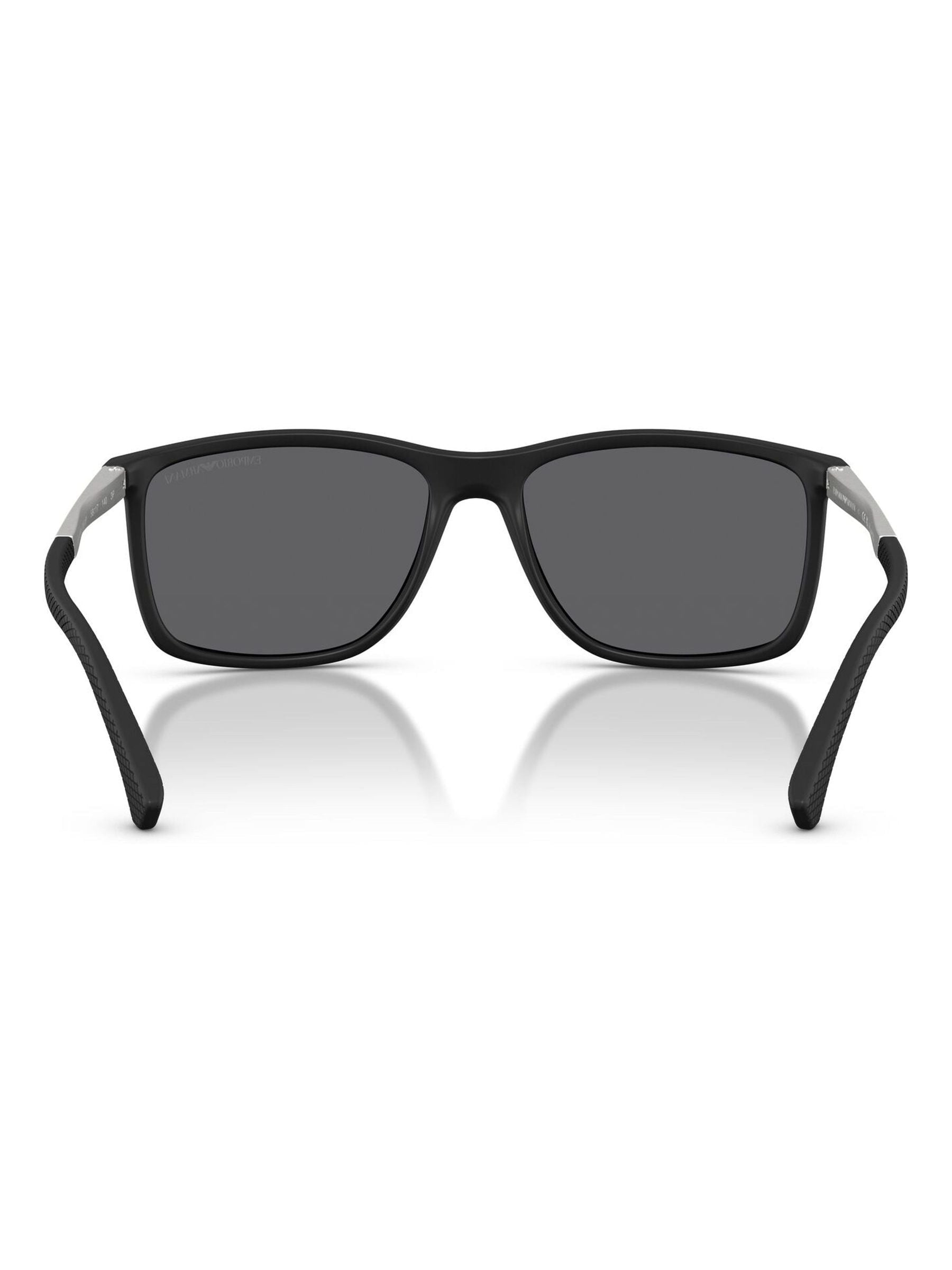 Emporio Armani black rectangle sunglasses with yellow lenses (British brand)