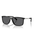 Emporio Armani black rectangle sunglasses with yellow lenses (British brand)