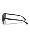 Emporio Armani black rectangular sunglasses with grey lenses, UK version