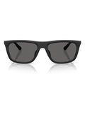 Emporio Armani black rectangular sunglasses with grey lenses, UK version