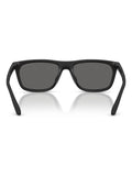 Emporio Armani black rectangular sunglasses with grey lenses, UK version
