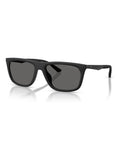 Emporio Armani black rectangular sunglasses with grey lenses, UK version