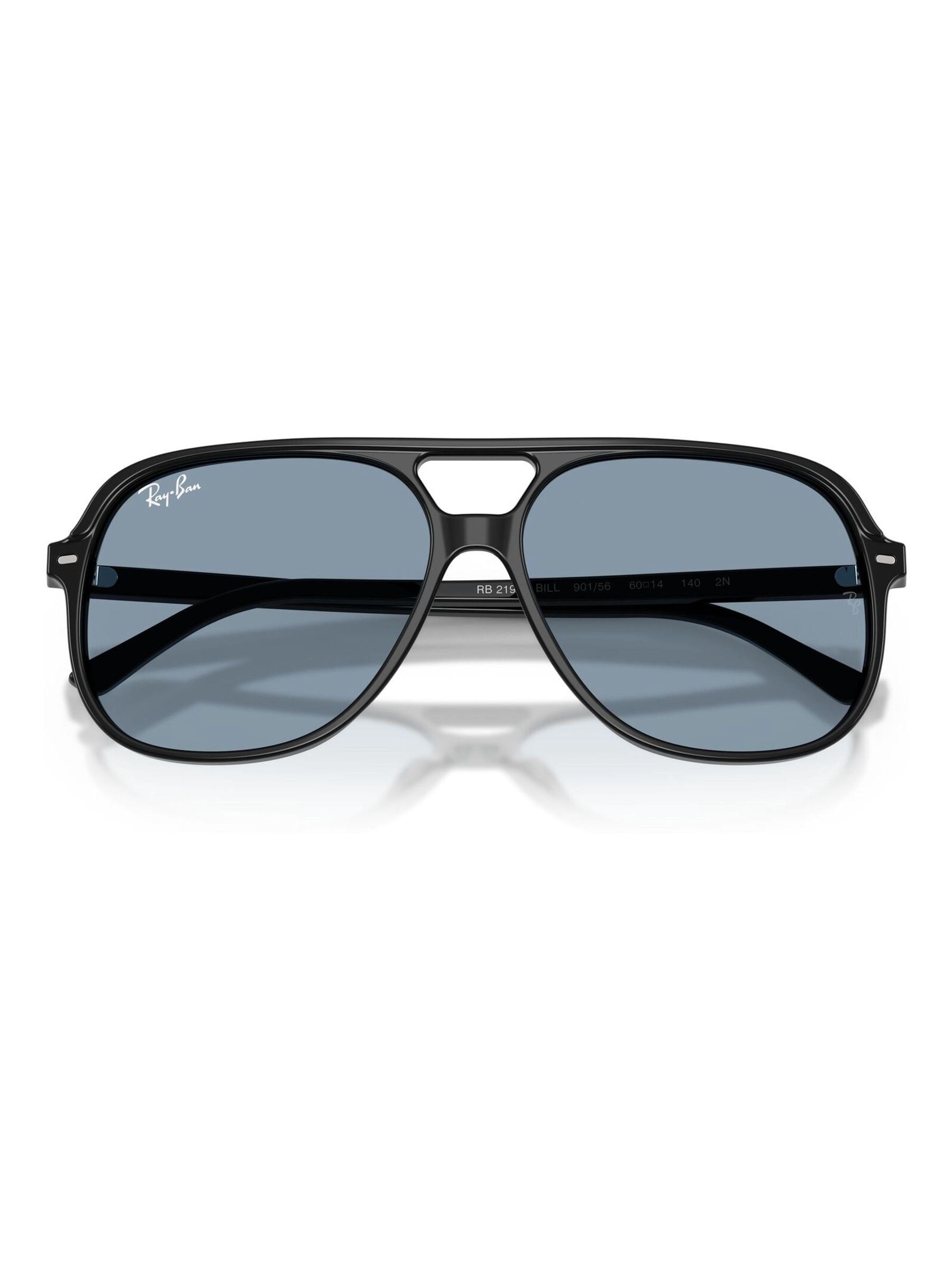 Ray-Ban Bill square sunglasses black acetate blue lenses (British brand)