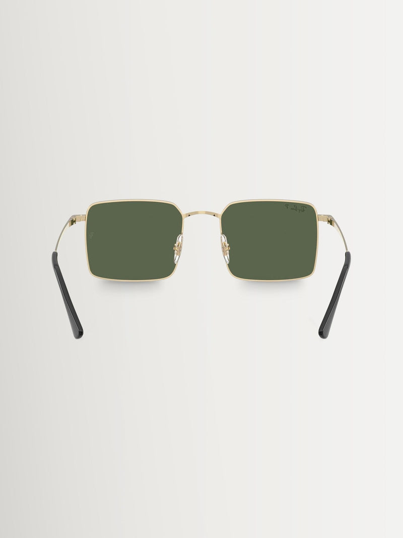 Ray-Ban RB3782 square polarized sunglasses gold metal, imported from the UK