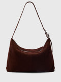 Whistles brown buckle detail suede bag, imported from the UK