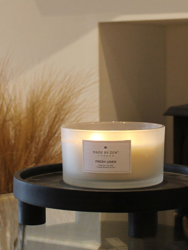 Made by Zen Fresh Linen candle 8cm (British brand)