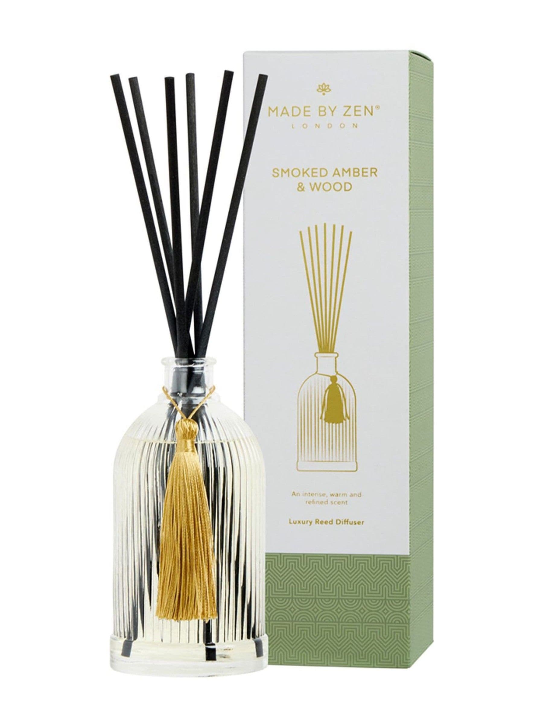 Made by Zen Smoked Wood & Amber reed diffuser, UK version