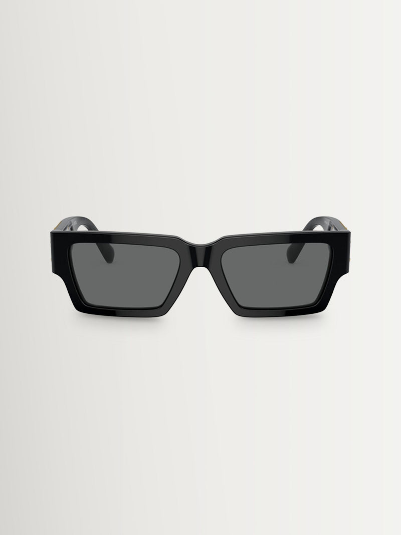 Versace VE4459 black rectangle sunglasses, UK version