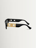 Versace VE4459 black rectangle sunglasses, UK version