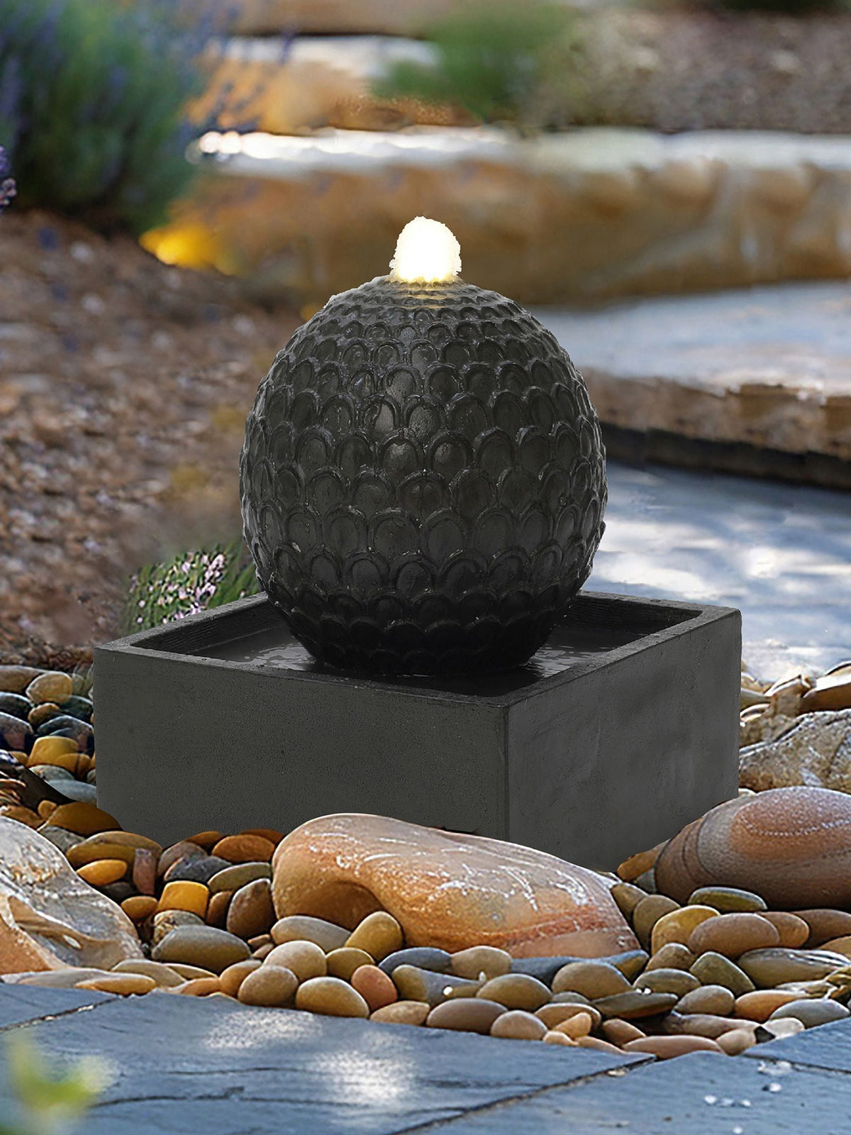 Charles Bentley Arno Sphere water feature grey 36cm (British brand)