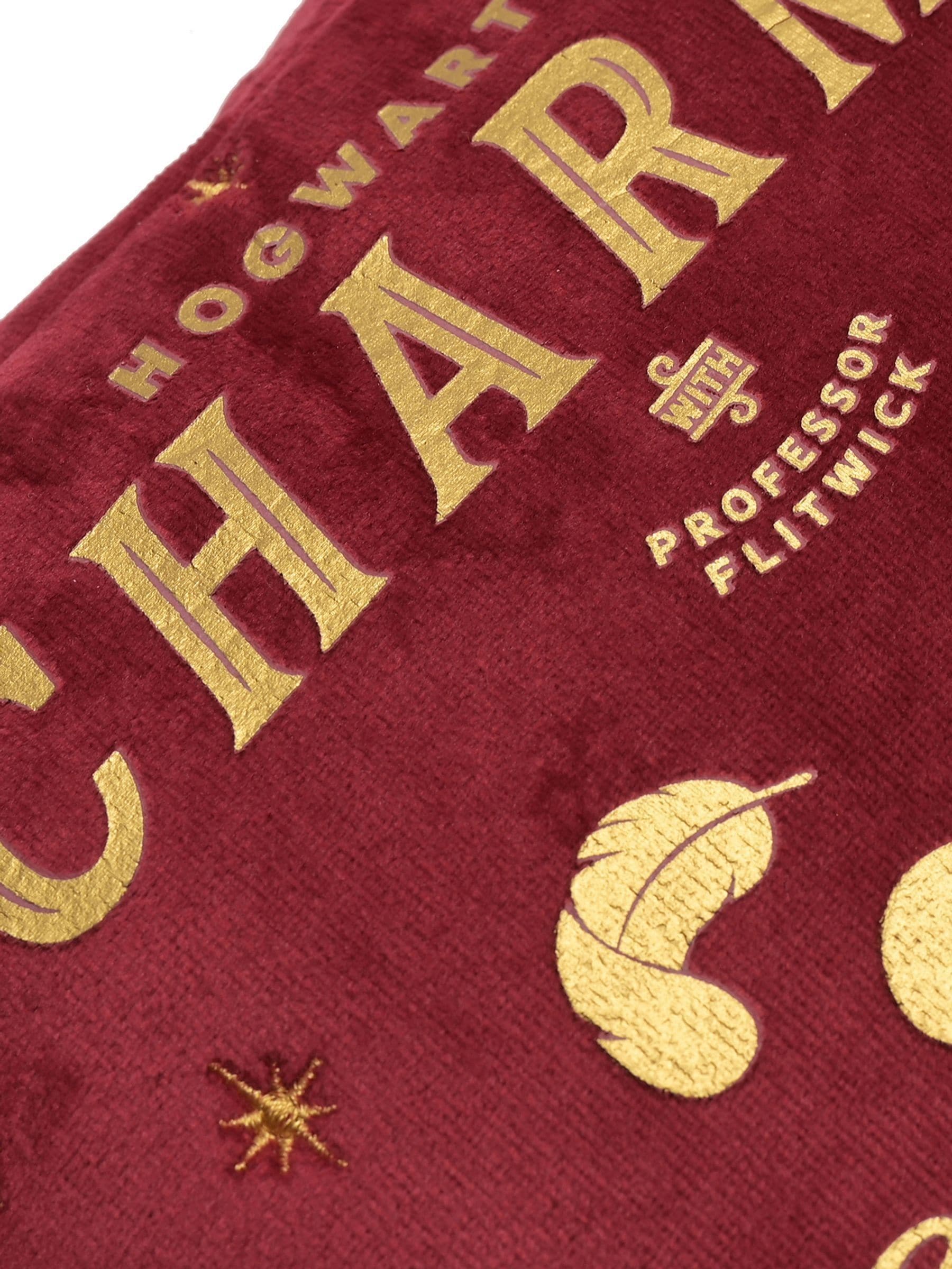 Harry Potter red wash bag with Hogwarts charms gold foil - British product