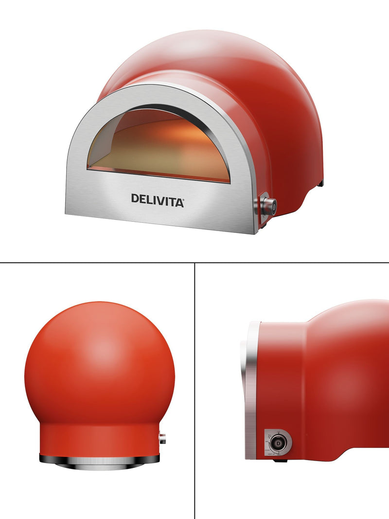 Delivita Chilli Red dual fuel pizza oven, imported from the UK