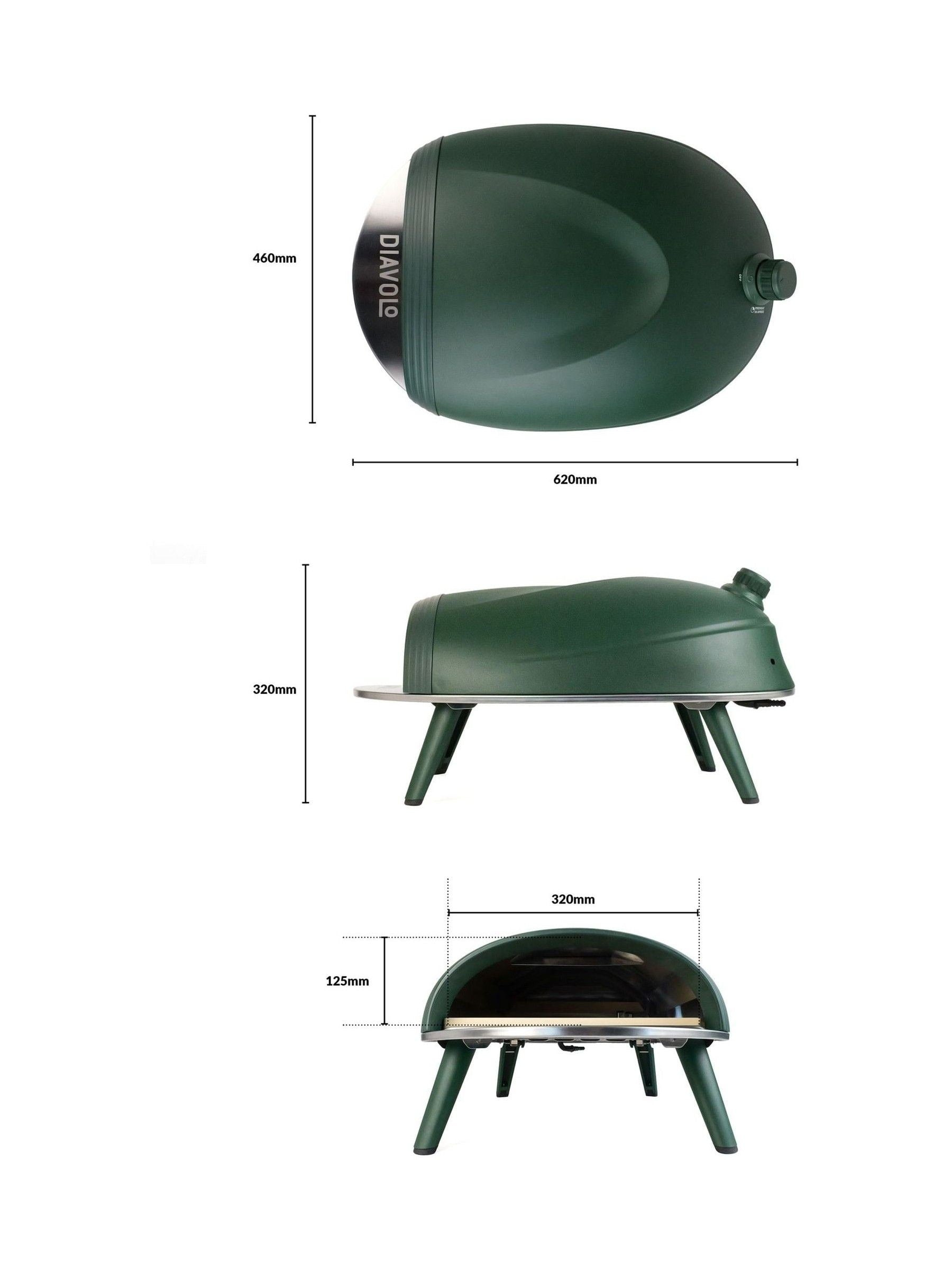 Delivita Green DiaVolo pizza oven bundle - British product
