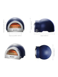 Delivita dual fuel pizza oven Jubilee Blue 37x35x65cm, imported from the UK