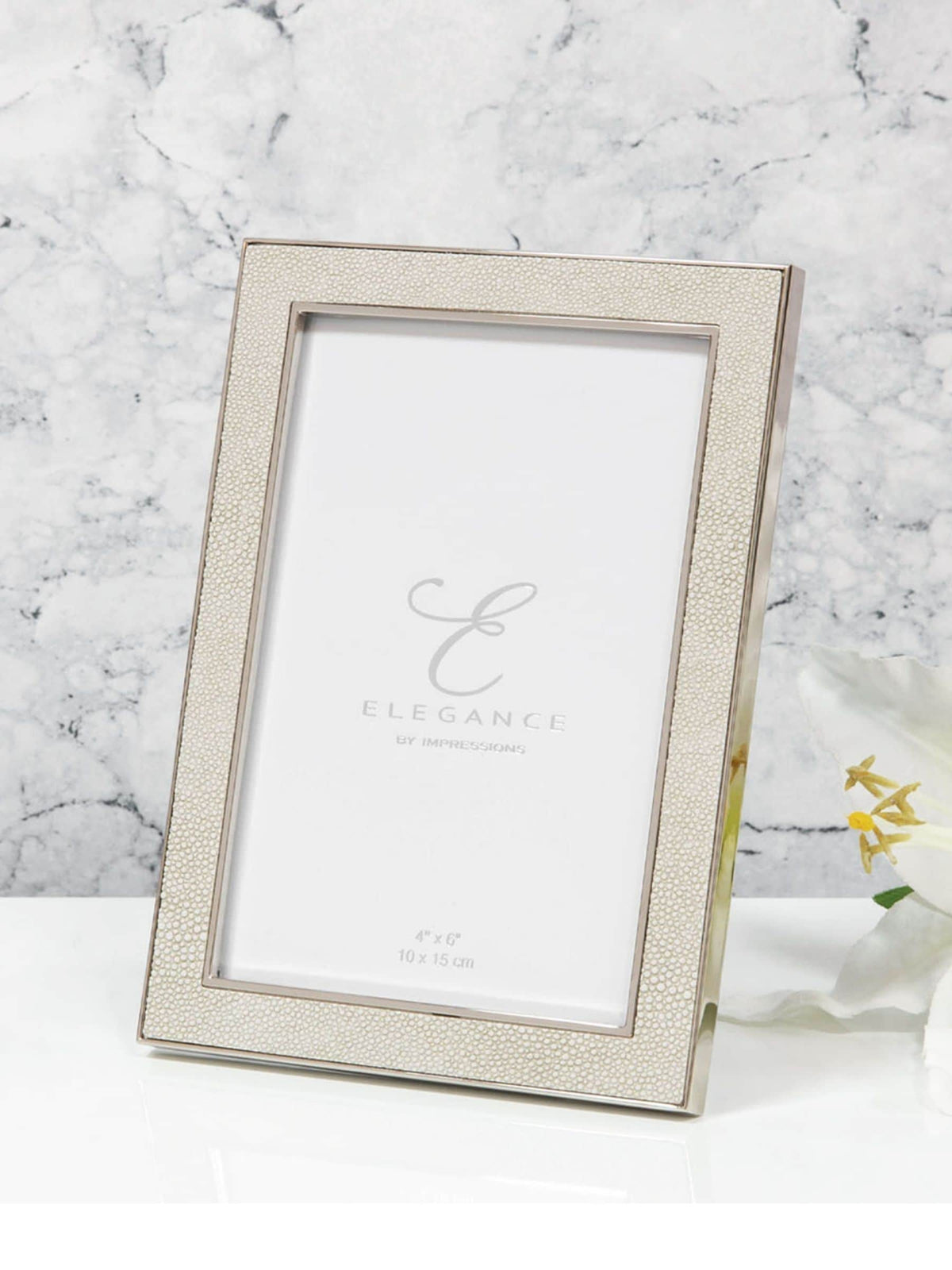 Widdop cream faux shagreen photo frame (British brand)
