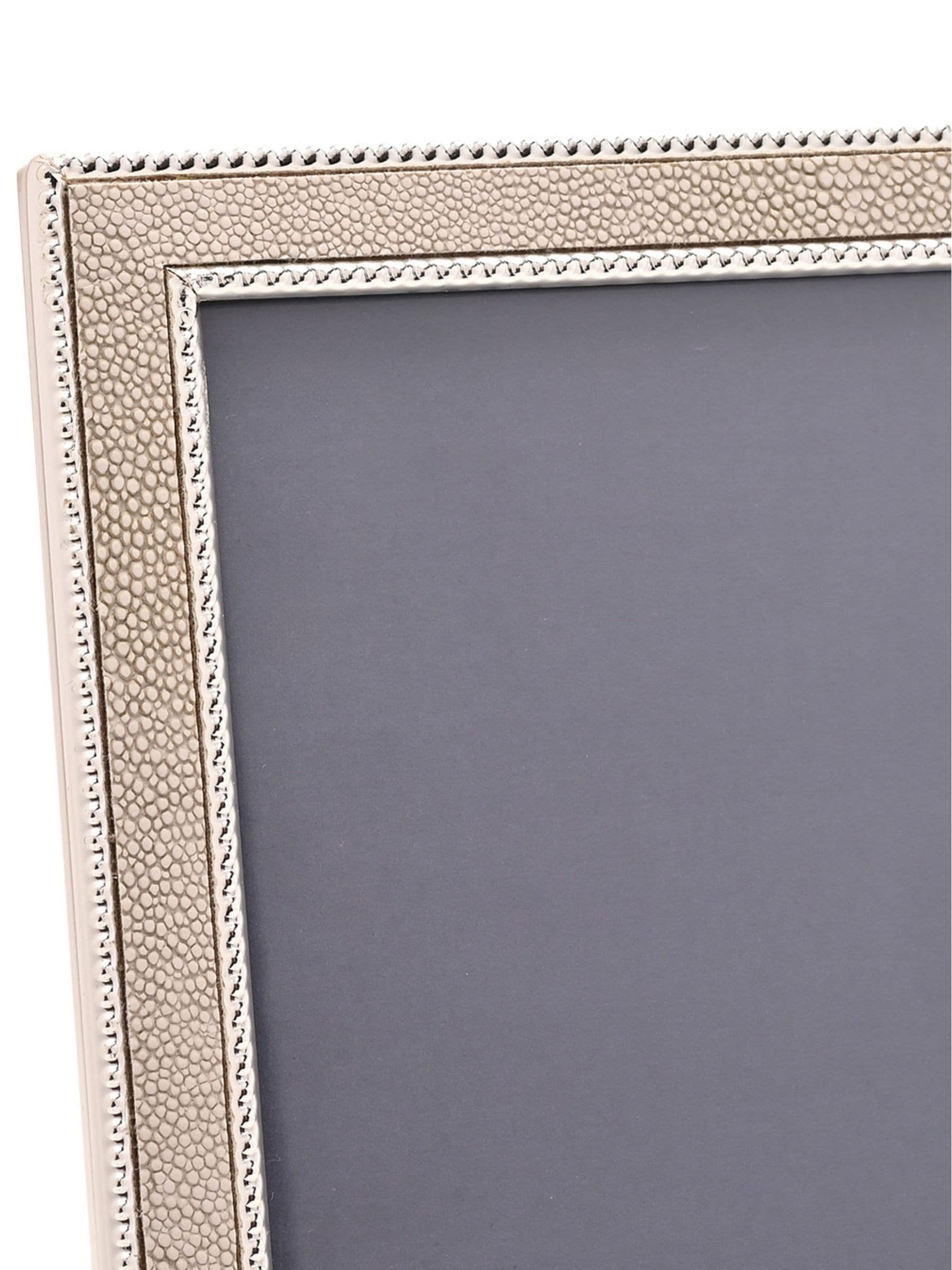 Widdop silver metal plated faux shagreen photo frame 5x7, imported from the UK