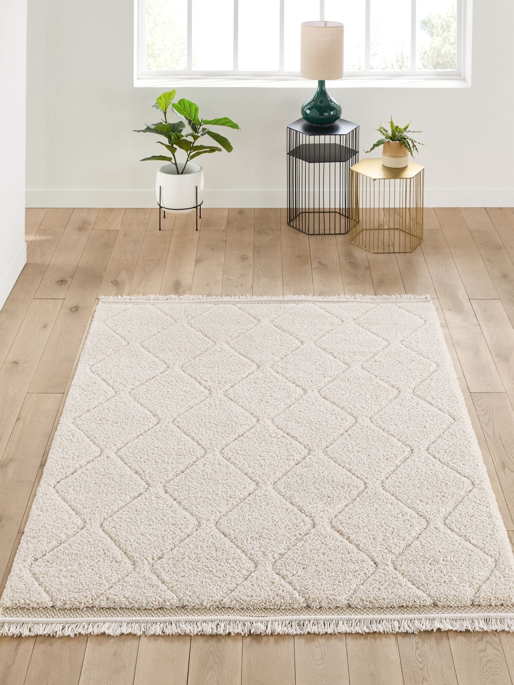 La Redoute Intérieurs ecru Berber-style rug, imported from the UK