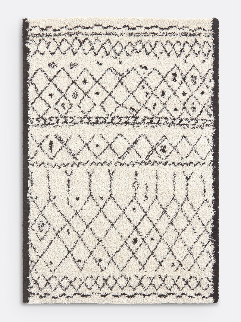 La Redoute Afaw Berber-style rug black white - British product