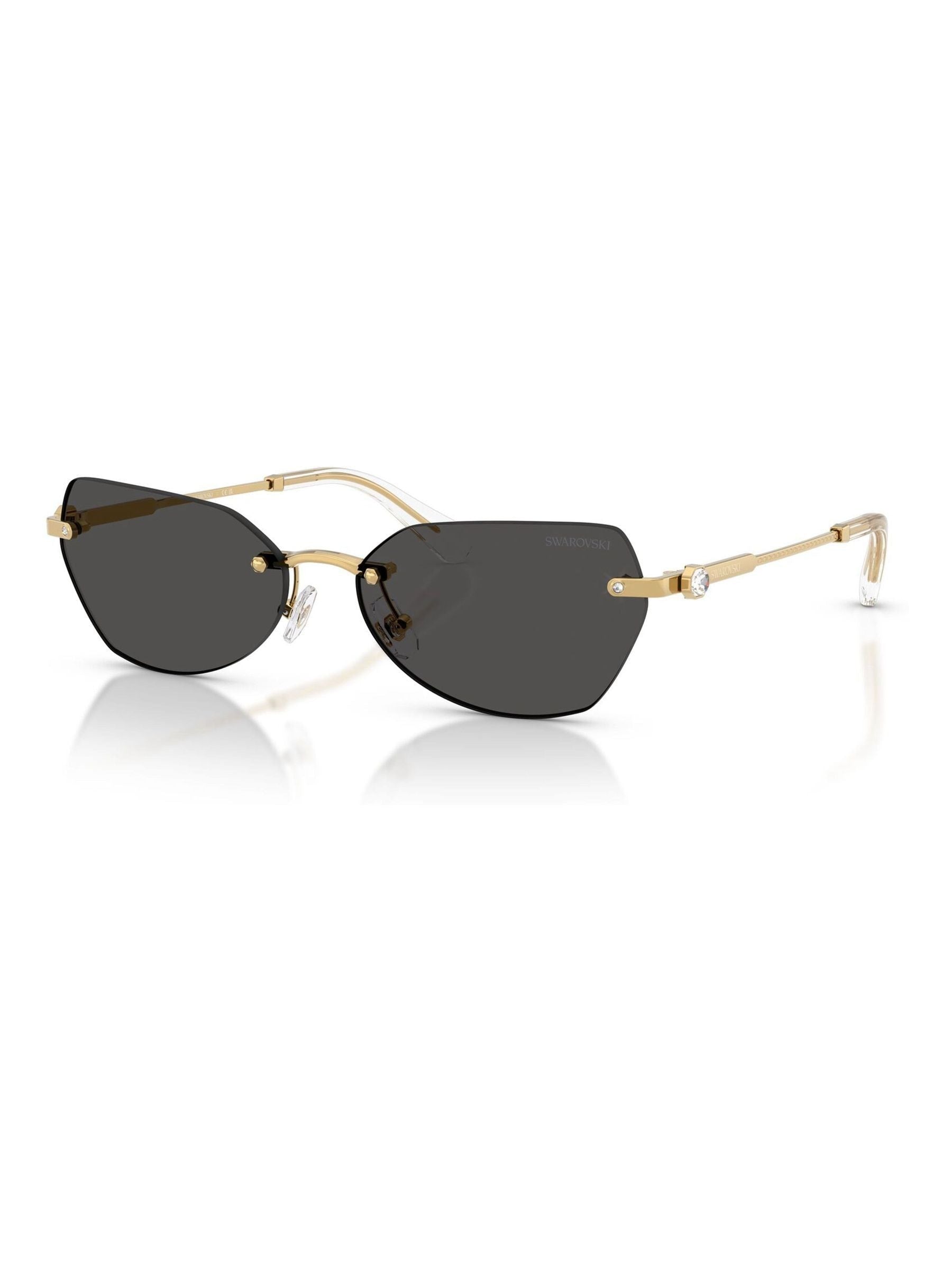 Swarovski gold irregular sunglasses with crystal details, UK version