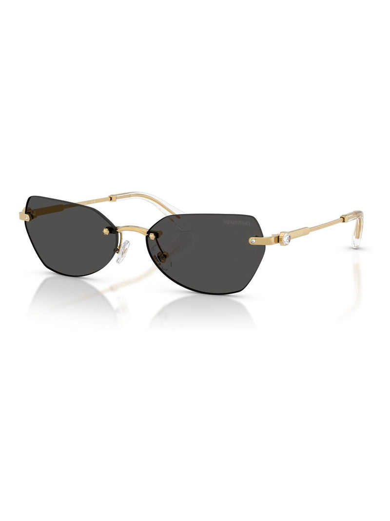 Swarovski gold irregular sunglasses with crystal details, UK version