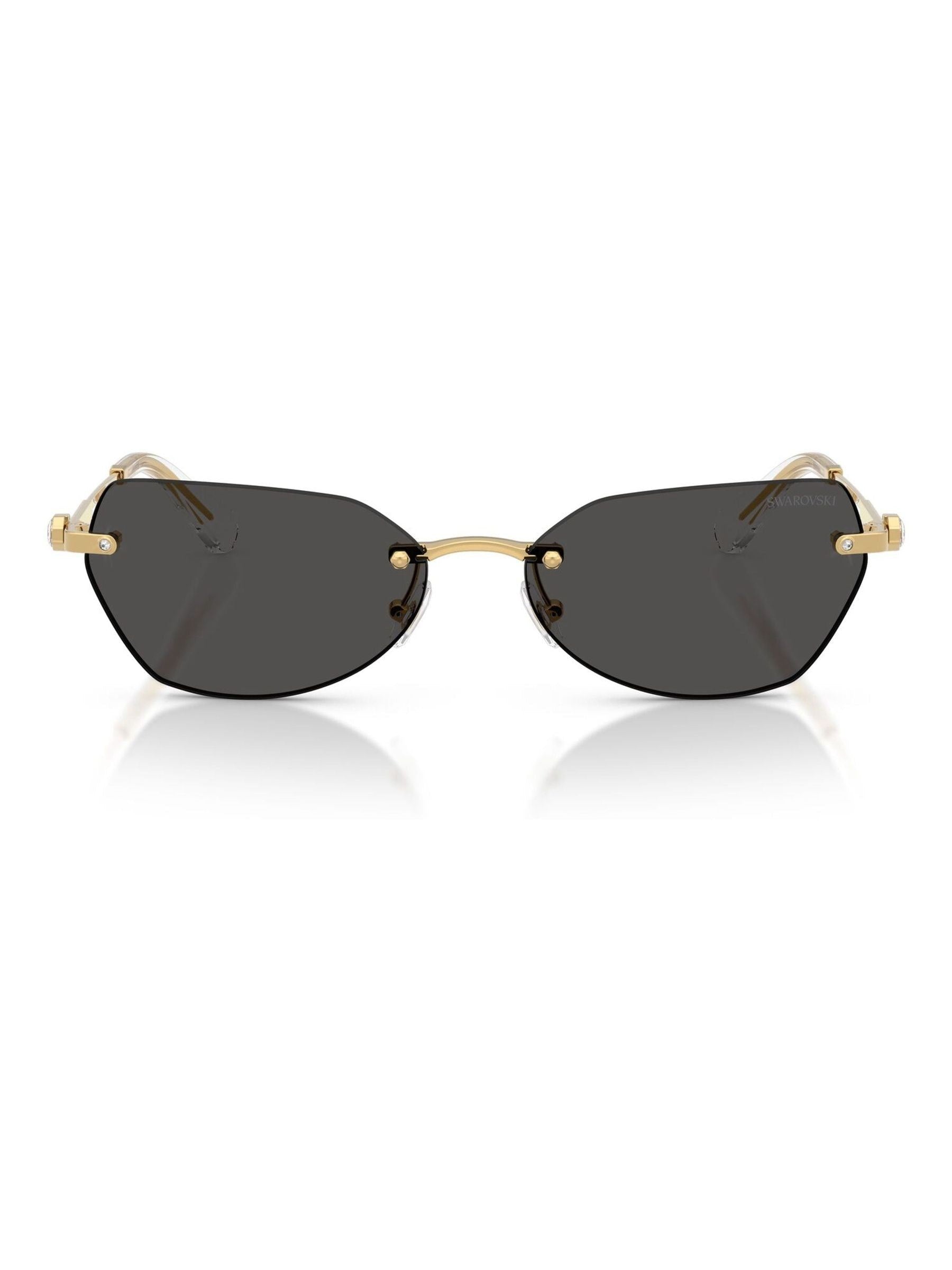 Swarovski gold irregular sunglasses with crystal details, UK version