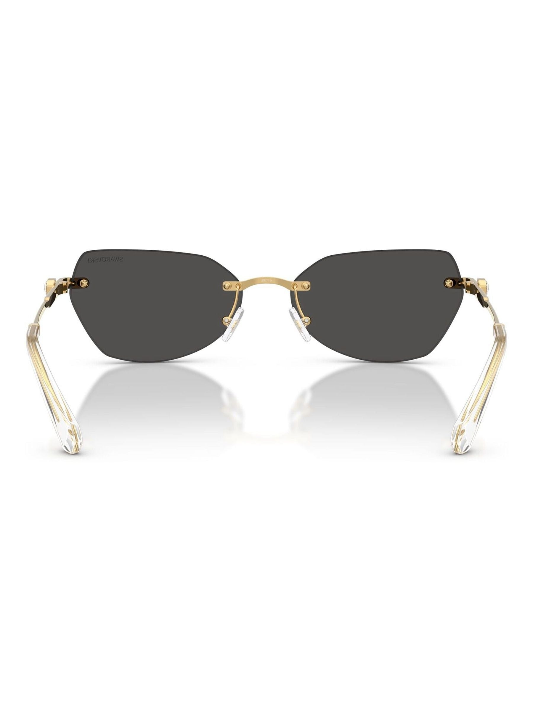 Swarovski gold irregular sunglasses with crystal details, UK version