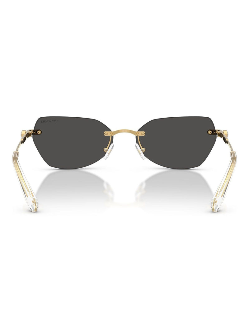 Swarovski gold irregular sunglasses with crystal details, UK version