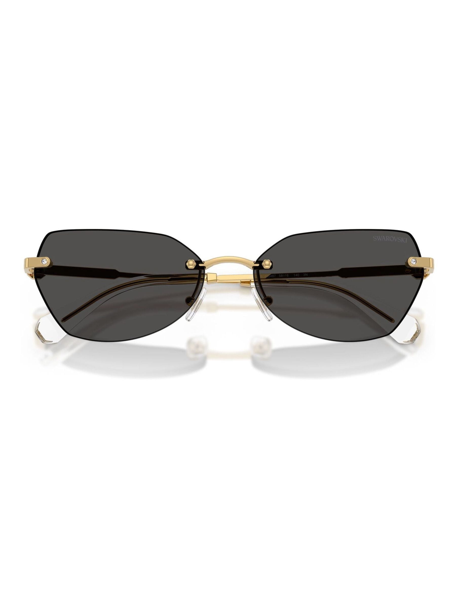 Swarovski gold irregular sunglasses with crystal details, UK version