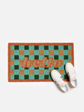 Oliver Bonas gingham check hello doormat 40x60cm (British brand)