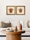Brookpace turtle wall art 48cm gold frame - British product
