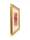 Brookpace Lascelles red gold octopus wall art 58x48cm - British product