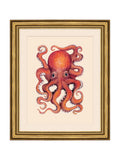 Brookpace Lascelles red gold octopus wall art 58x48cm - British product
