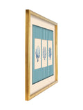 Brookpace Lascelles seaweed print blue white stripes 43x33cm, imported from the UK