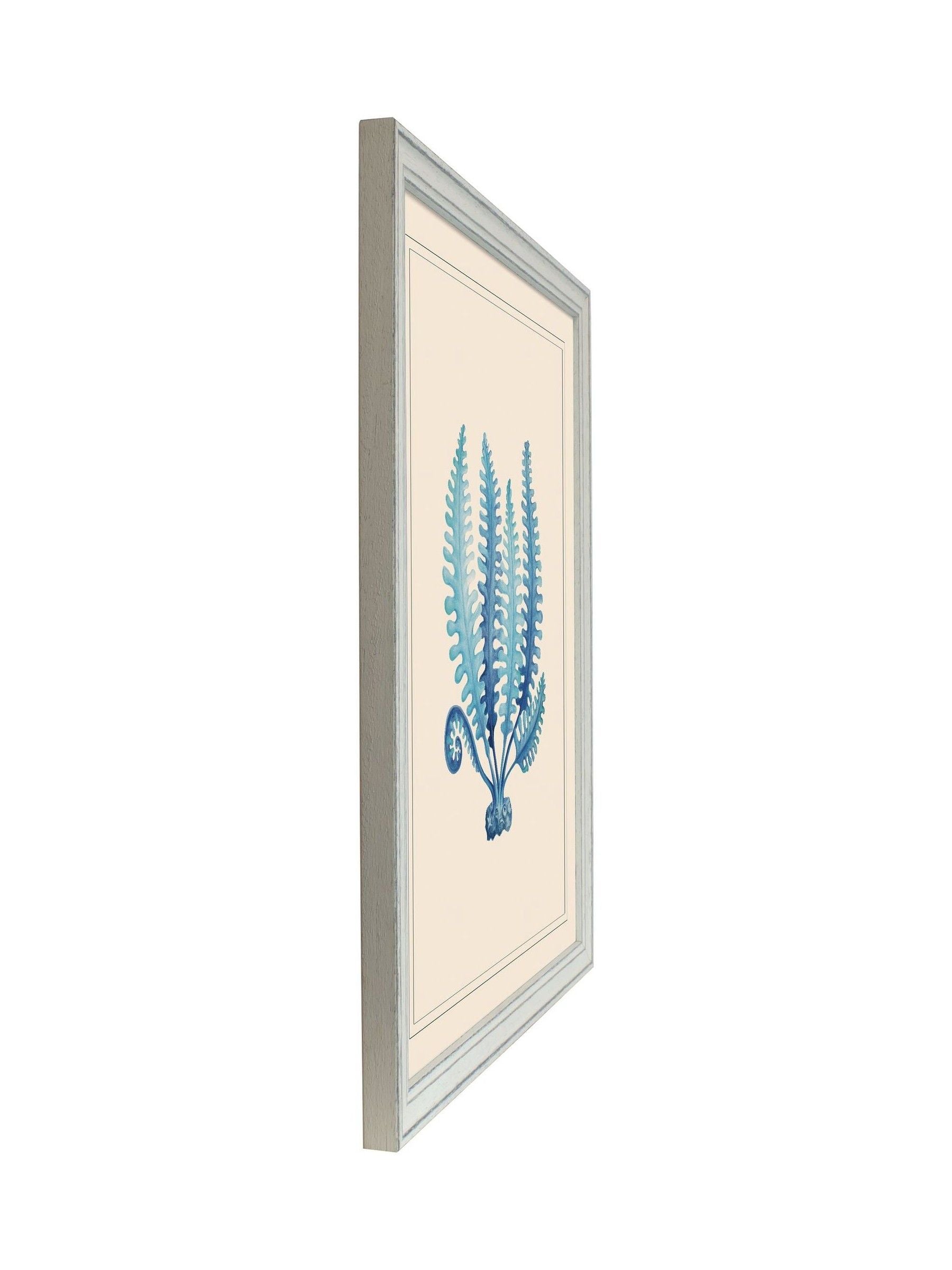 Brookpace Lascelles blue seaweed framed wall art - British product