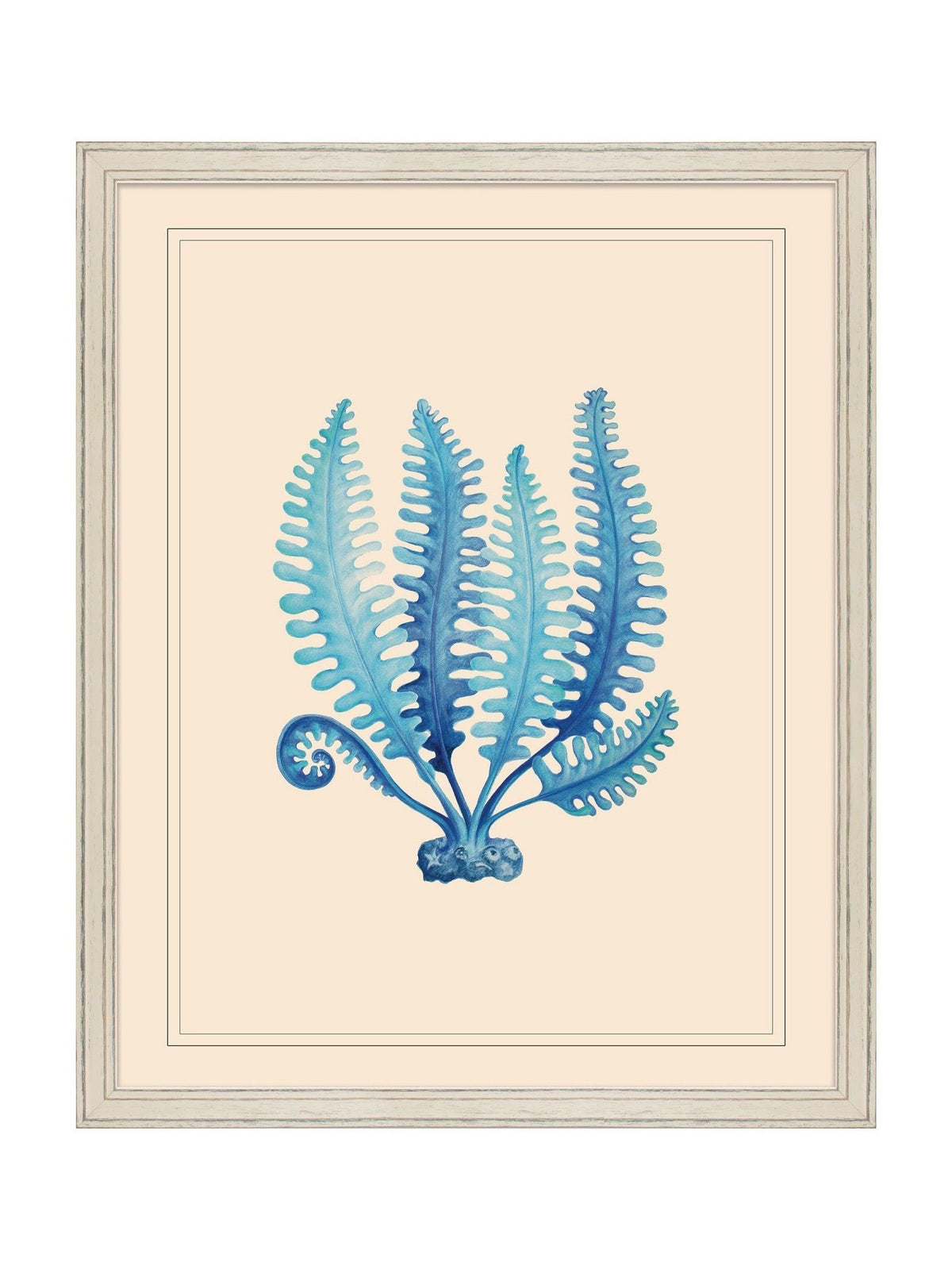Brookpace Lascelles blue seaweed framed wall art - British product