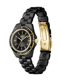 BOSS women's black ceramic watch with sunray dial, UK version