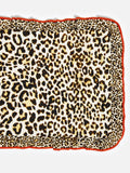 Oliver Bonas leopard print cushion cover 45x45cm with red frill (British brand)