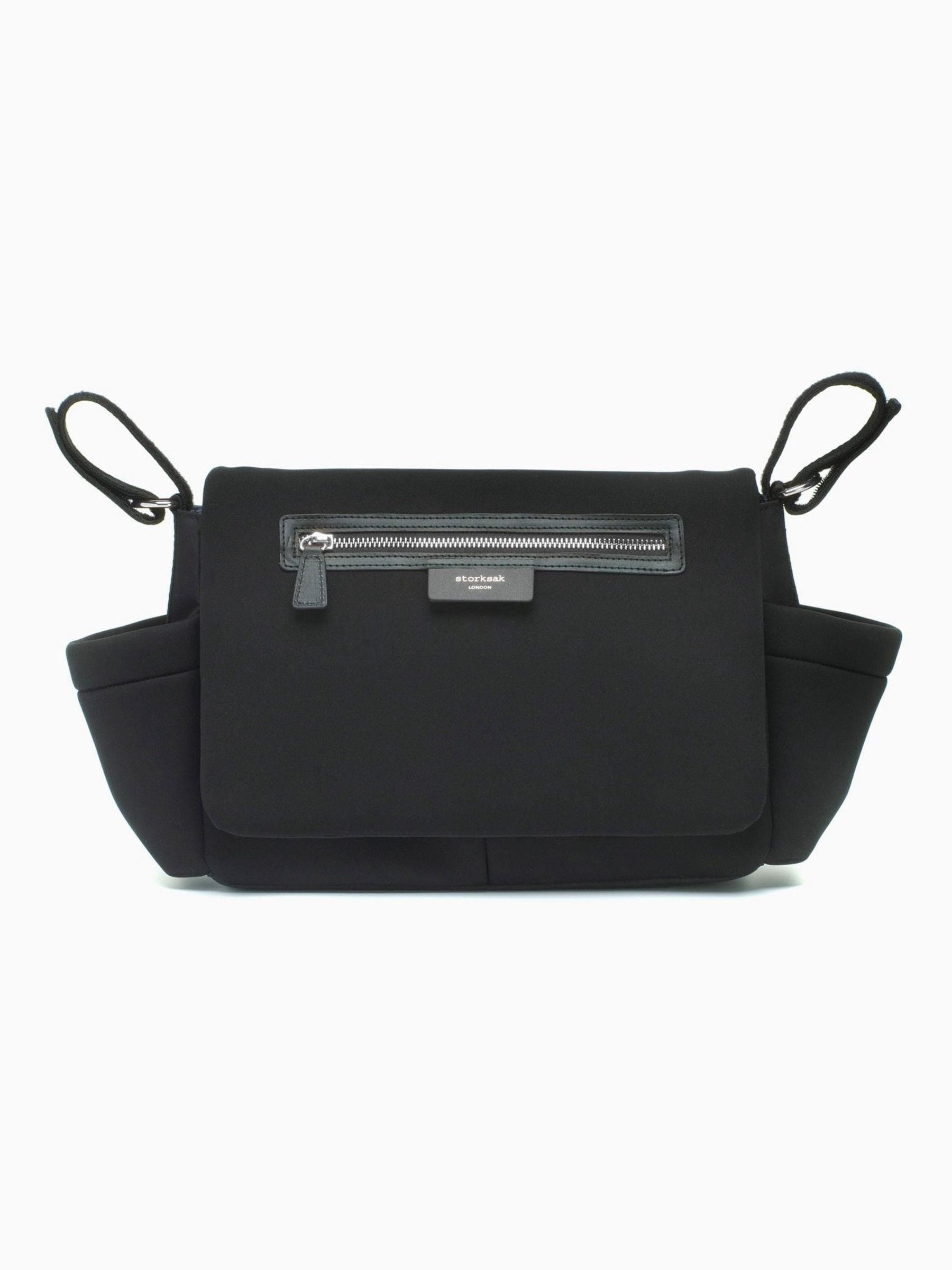 Storksak Stroller Organiser Luxe Bag black and silver - British product