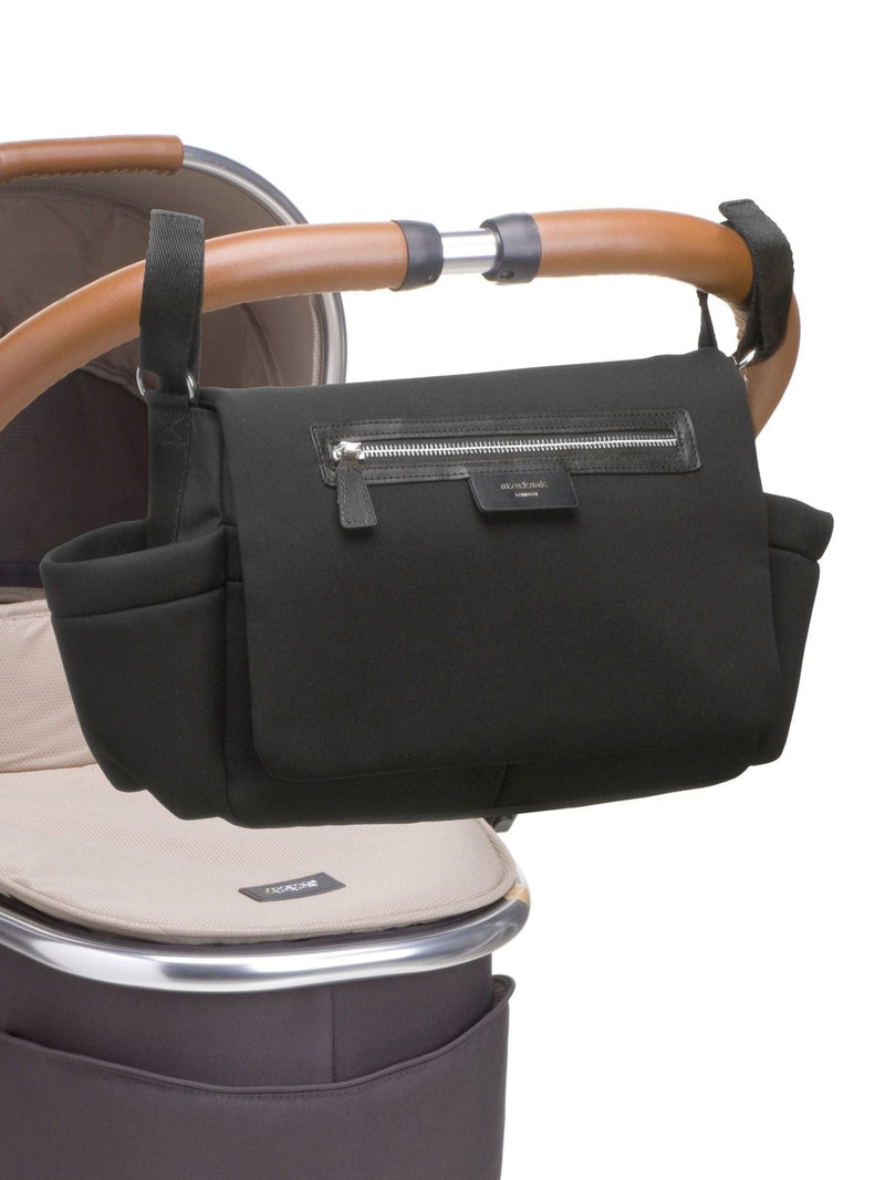 Storksak Stroller Organiser Luxe Bag black and silver - British product