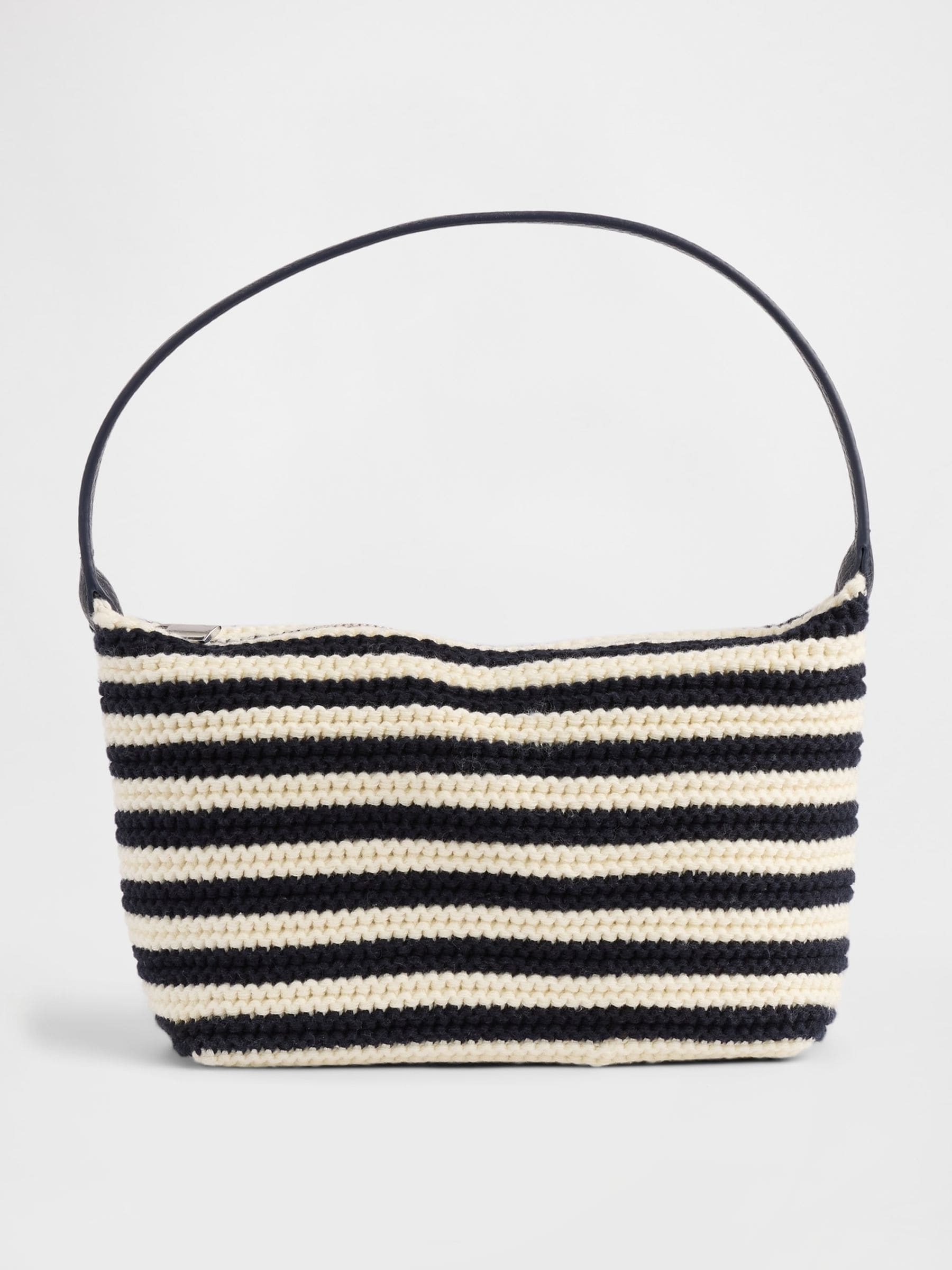 Gap black crochet stripe mini bag with vegan leather strap - British product