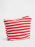 Gap black cream stripe crochet zip pouch, imported from the UK