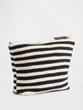 Gap black cream stripe crochet zip pouch, imported from the UK