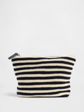 Gap black cream stripe crochet zip pouch, imported from the UK