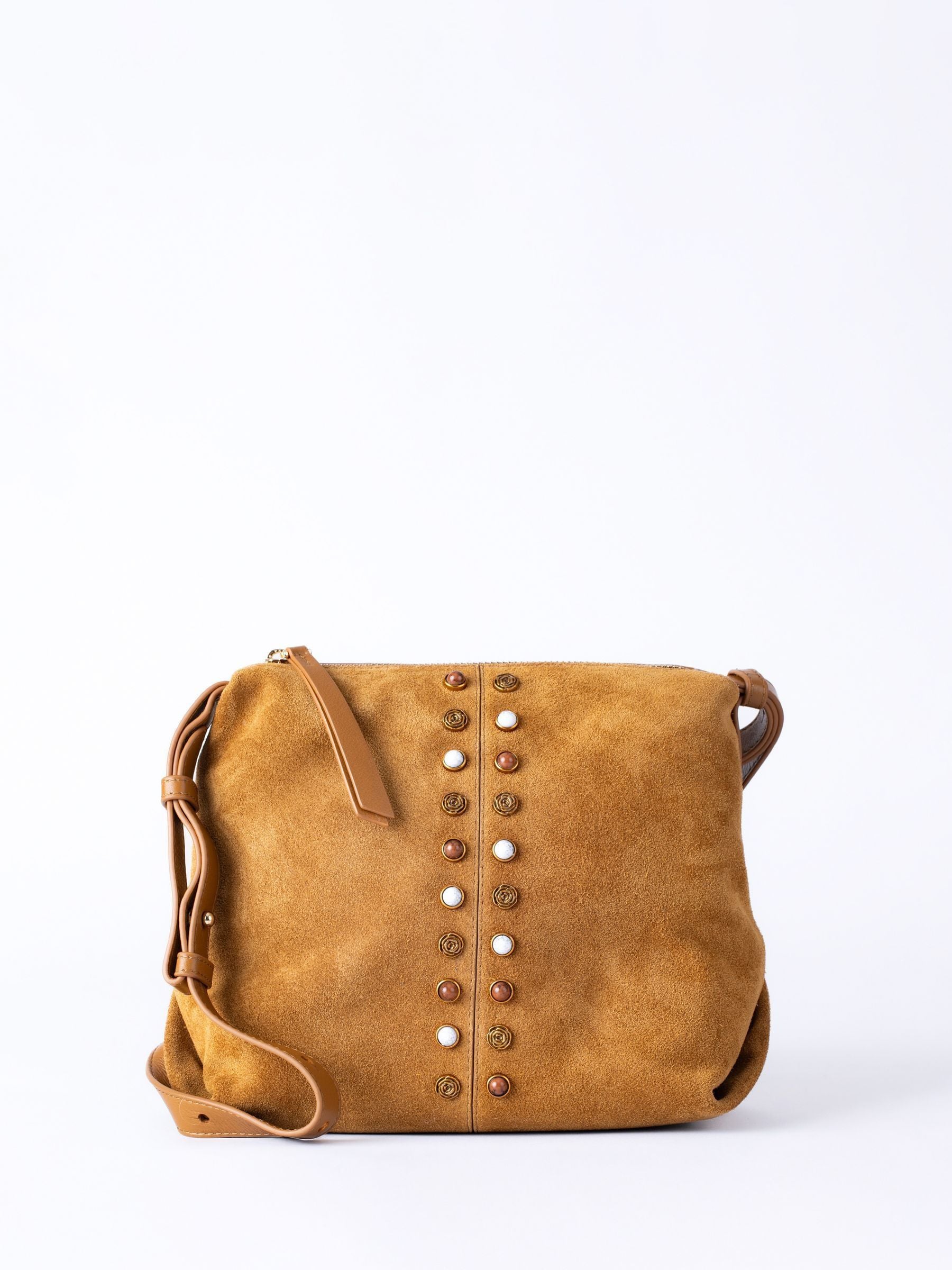 Lakeland Leather Buttermere cross-body bag light brown suede, UK version