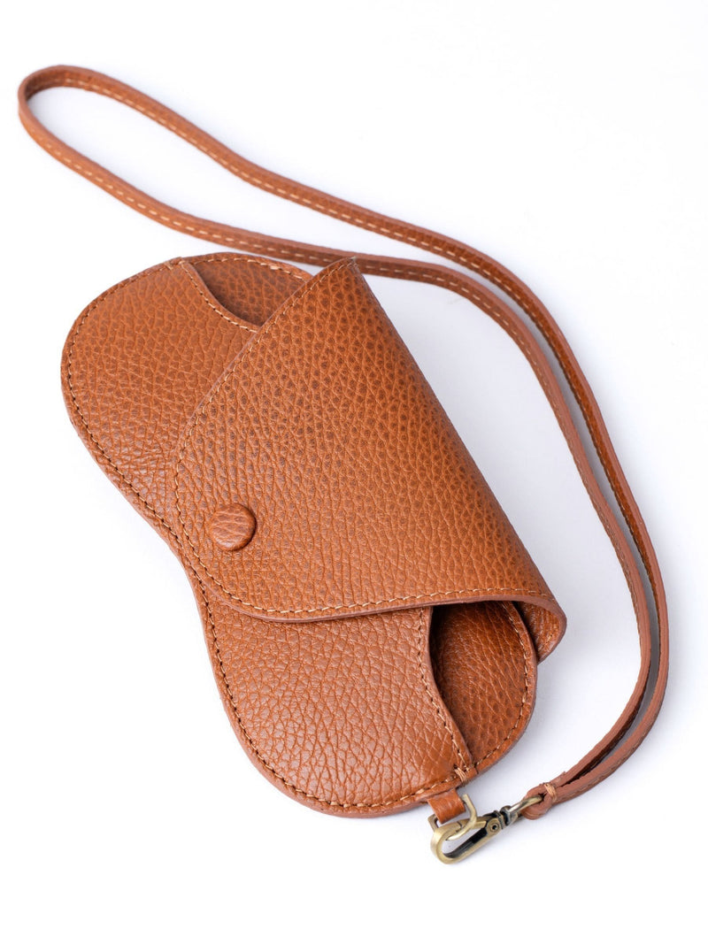 Lakeland Leather brown Tarraby glasses case (British brand)