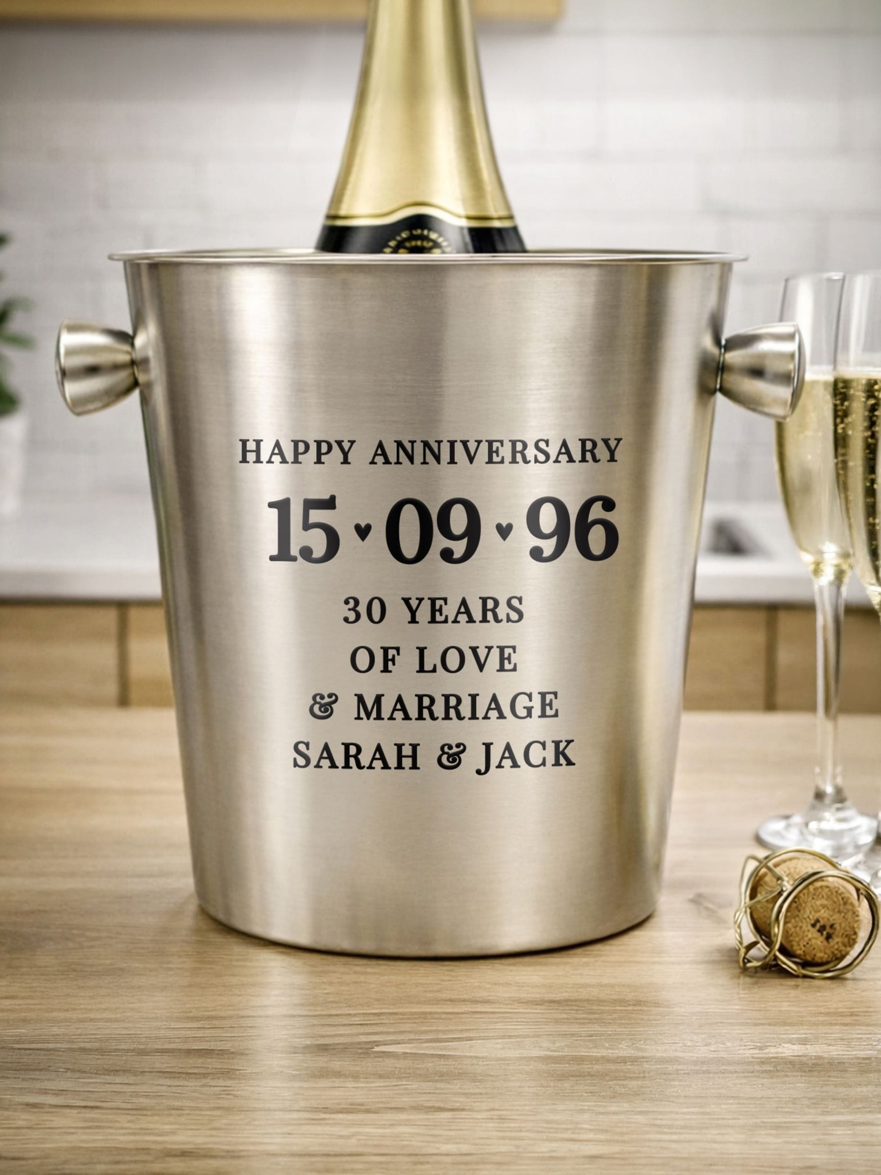 PMC personalised stainless steel ice bucket 19cm (British brand)