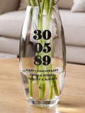 PMC personalised anniversary vase 10x23.5cm (British brand)