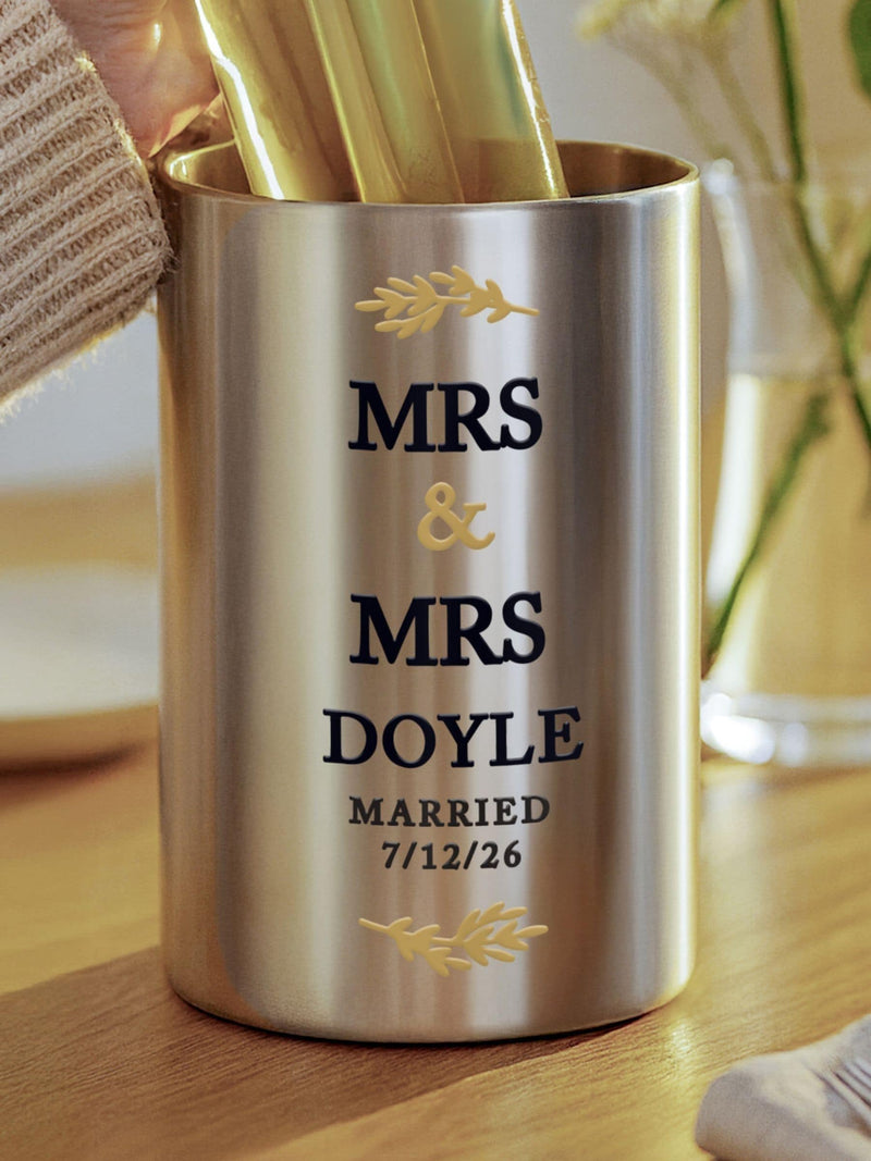 PMC personalised wedding wine cooler stainless steel - British product