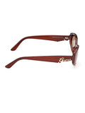 Guess brown injected sunglasses with oval shape and Guess logo - British product